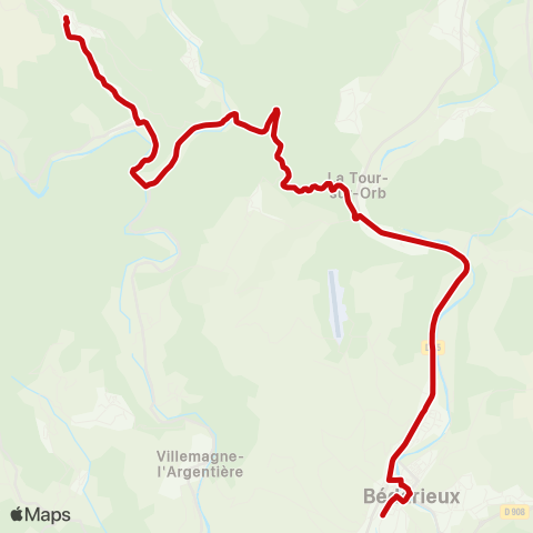 liO Bédarieux - la Tour / Orb - Graissessac map