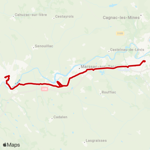 liO Albi - Lagrave - Gaillac map