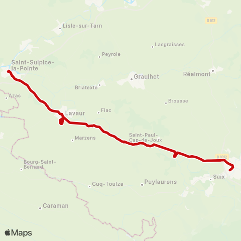 liO Castres - Lavaur - St Sulpice map