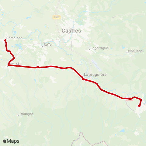 liO Mazamet - Soual - Semalens map