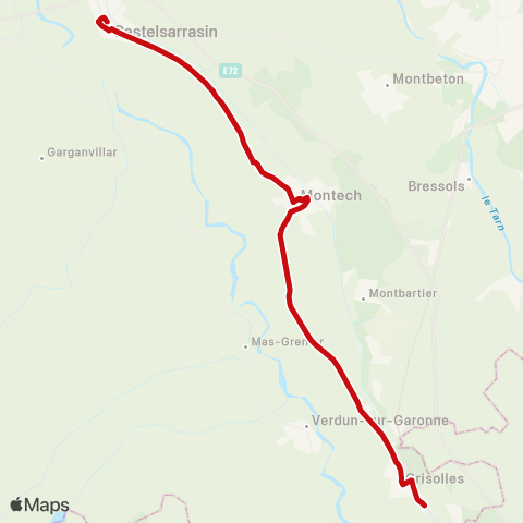 liO Pompignan - Castelsarrasin map