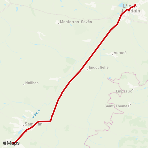 liO Lombez - l'Isle-Jourdain map