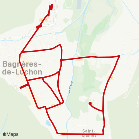 liO Navette Luchon - Télécabine Superbagnères map