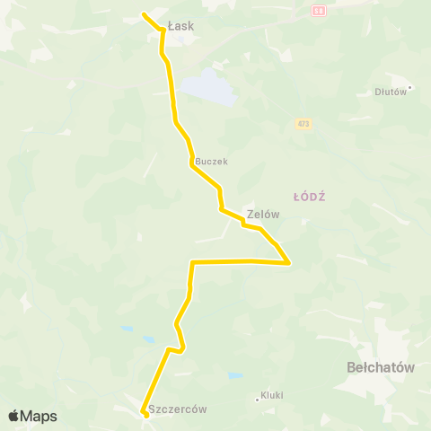 Łódzka Kolej Aglomeracyjna Autobusowa komunikacja zastępcza ŁKA map