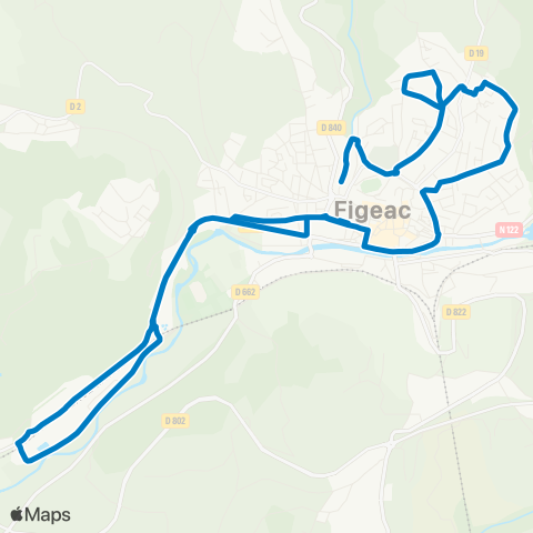 Le Bus Ligne 09 bis Ratier Figeac map
