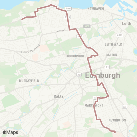 Lothian Buses Muirhouse - King's Buildings map