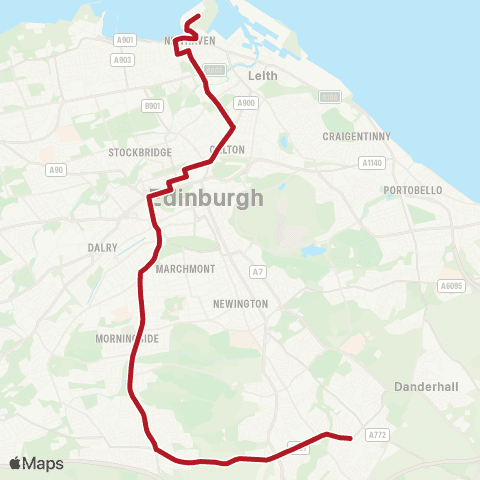 Lothian Buses Western Harbour - Hyvots Bank map