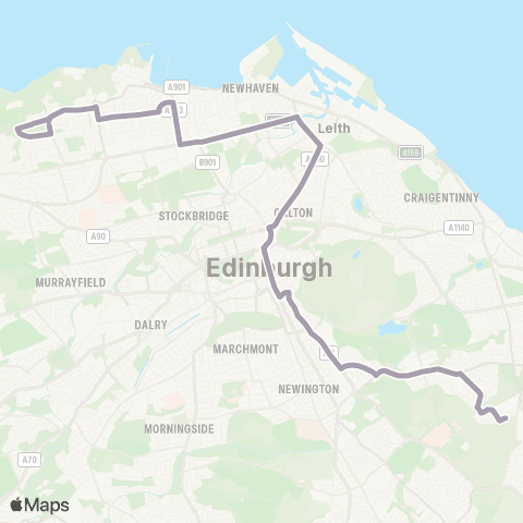 Lothian Buses Muirhouse - Greendykes map