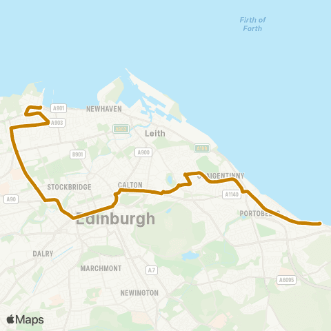 Lothian Buses Granton - Eastfield map