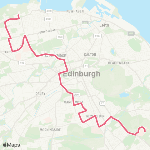 Lothian Buses West Granton - Royal Infirmary map