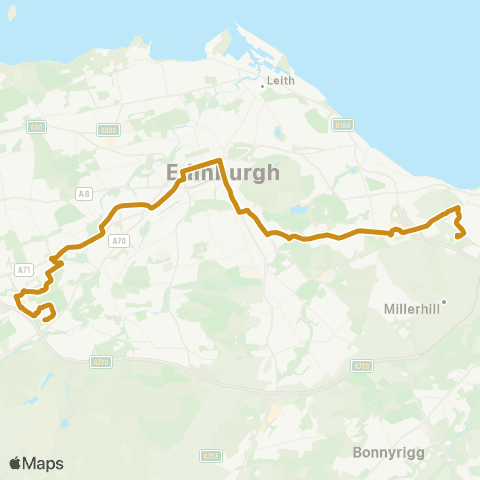 Lothian Buses Clovenstone - Queen Margaret Uni map