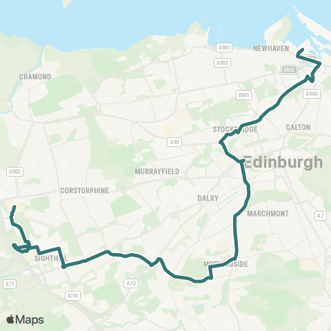 Lothian Buses Gyle Centre - Ocean Terminal map