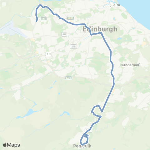 Lothian Buses Cammo - Penicuik Ladywood map