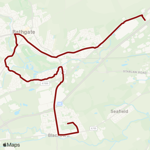 Lothian Country Buses Rowan Street - Barton Terrace map