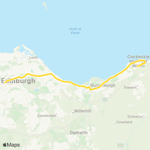 Lothian Buses Port Seton - Edinburgh map