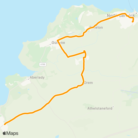 EastCoastbuses Longniddry - North Berwick HS map