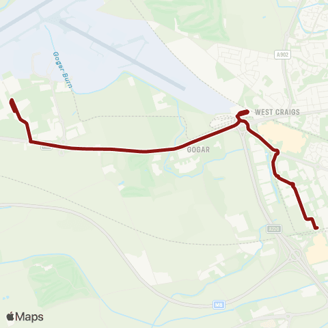 Lothian Buses Edinburgh Pk Sta - Royal Highland Showground map