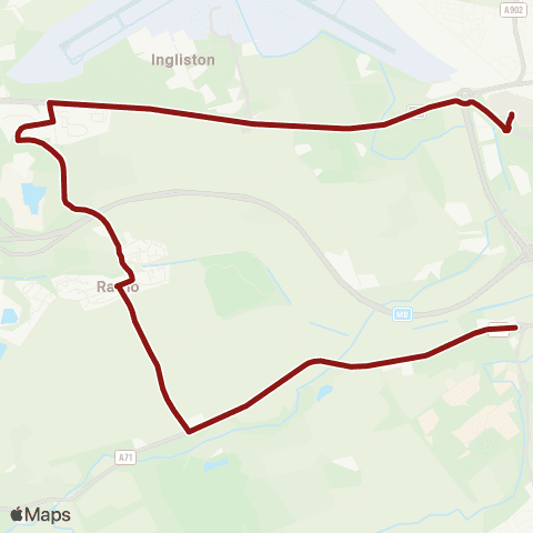 Lothian Country Buses Hermiston Park & Ride - Gyle Centre map