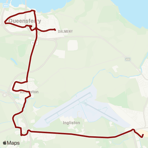 Lothian Country Buses Gyle Centre - Scotstoun Terminus map