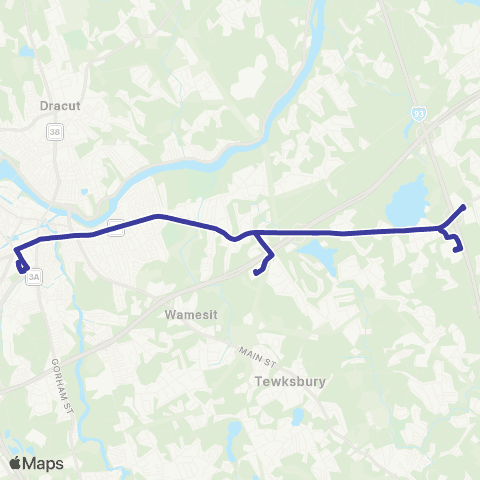 Lowell RTA IRS / Raytheon via Rte. 133 map