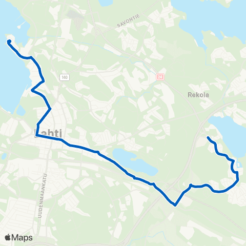 Lahden seudun liikenne Karisto - Ruoriniemi map