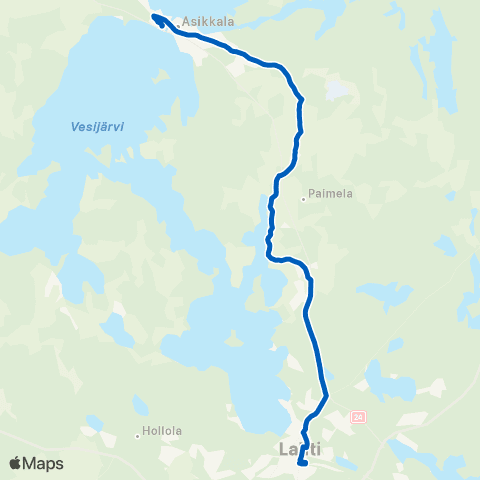 Lahden seudun liikenne Vääksy - Lahti map