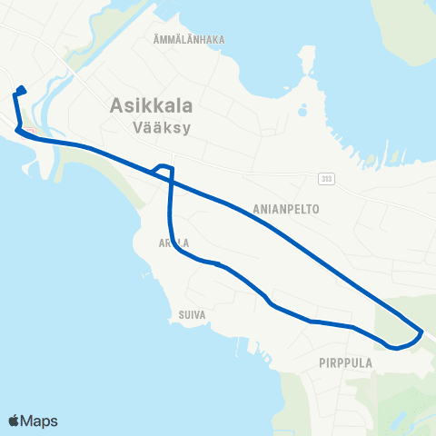 Lahden seudun liikenne Vääksy - Rantakulma - Vääksy map
