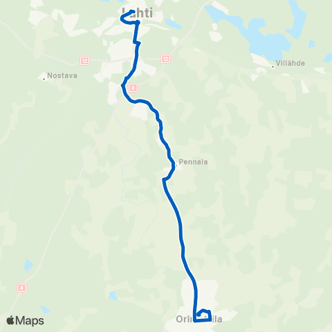 Lahden seudun liikenne Orimattila - Kauppatori map