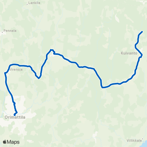 Lahden seudun liikenne Orimattila - Kuivanto map