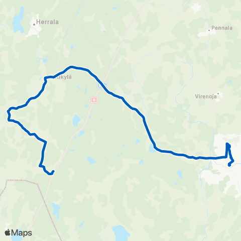 Lahden seudun liikenne Orimattila - Hennan asema map