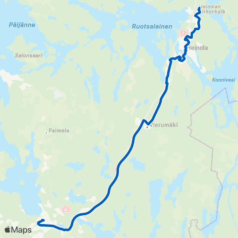 Lahden seudun liikenne Kauppatori - Heinola kk. map