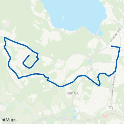 Lahden seudun liikenne Kauppatori - Metsäkangas map