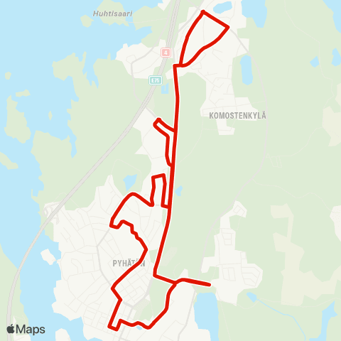 Lahden seudun liikenne Keskusta - Kirkonkylä - Aapelinpelto - Keskusta map