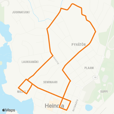 Lahden seudun liikenne Keskusta - Niemelä - Mustikkahaka - Keskusta map