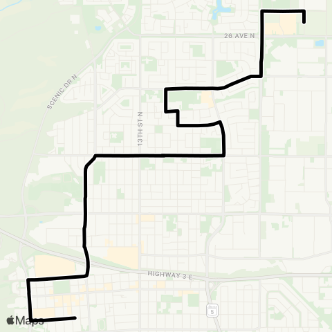 Lethbridge Transit Stafford Dr. map