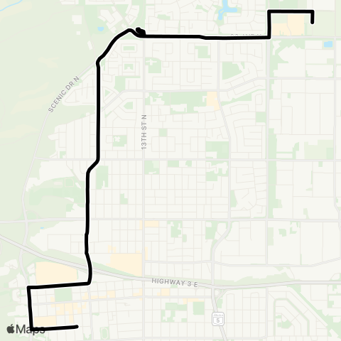 Lethbridge Transit Stafford Dr. map