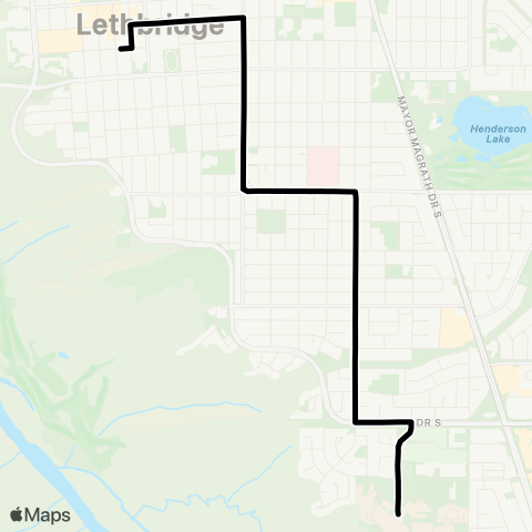 Lethbridge Transit 13 Street South map