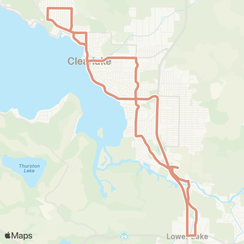 Lake Transit Authority Clearlake / Clearlake Park North Loop map