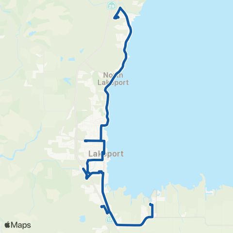 Lake Transit Authority Lakeport City map