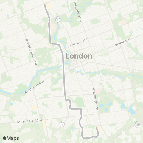 London Transit Exp – White Oaks Mall to Masonville Pl map