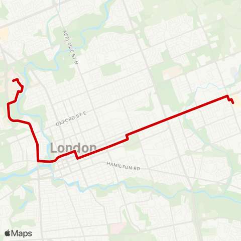 London Transit Natural Science – Argyle Mall Express map