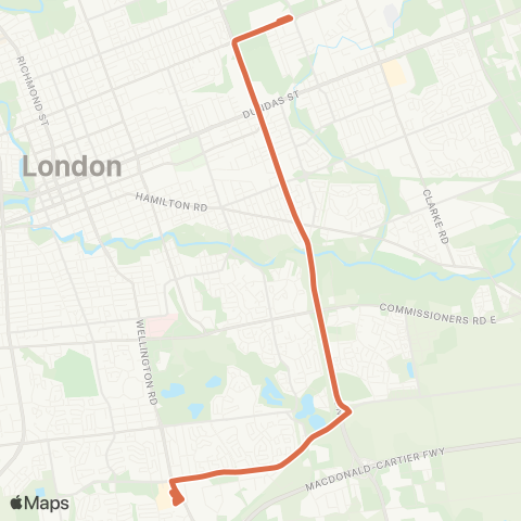 London Transit Route 95 map