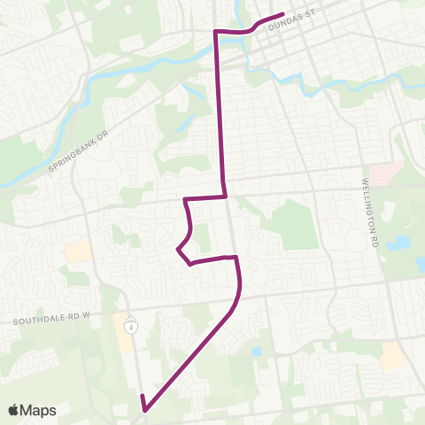 London Transit Downtown – Wharncliffe & Wonderland map