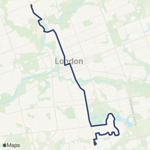 London Transit White Oaks Mall – Masonville Place map