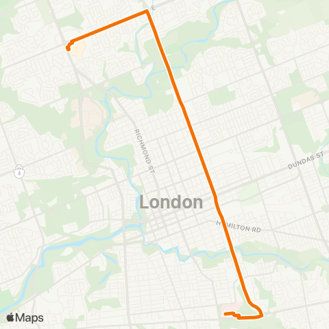 London Transit Route 92 map