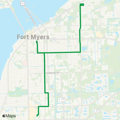 LeeTran Edison Mall to Dunbar map