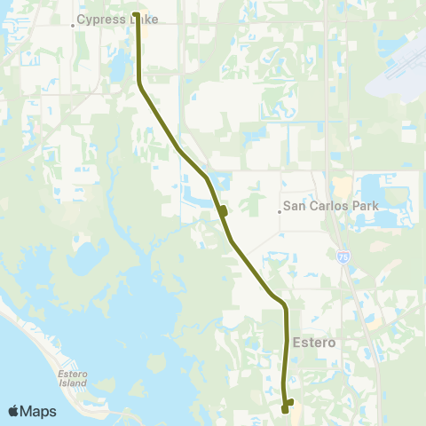 LeeTran S Ft Myers Transfer Sta to Coconut Point Mall map