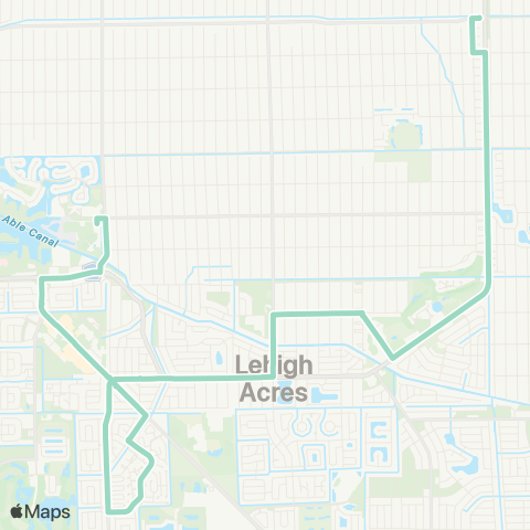 LeeTran Lehigh Park and Ride to Joel Boulevard map