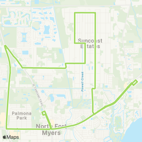 LeeTran North Fort Myers map