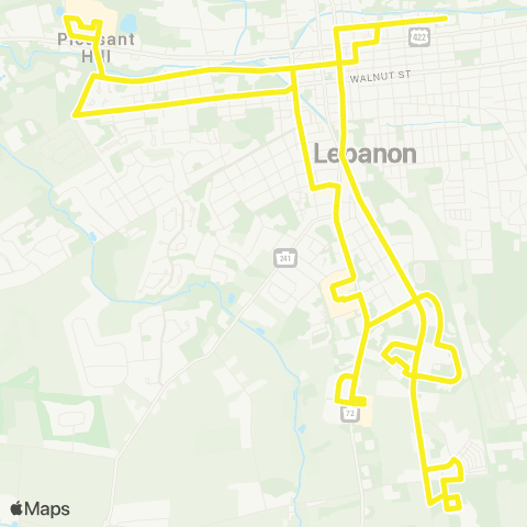 Lebanon Transit Route 1 map
